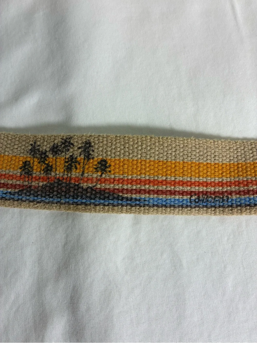 Unbranded California unisex belt 43” long Woven Stripe Canvas Ring buckle